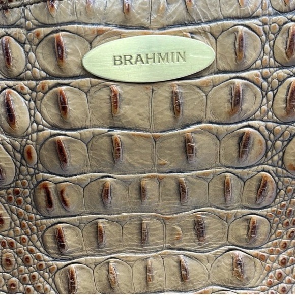 Brahmin Brown Croc-Embossed Leather Tote w/dust bag - Picture 4 of 6